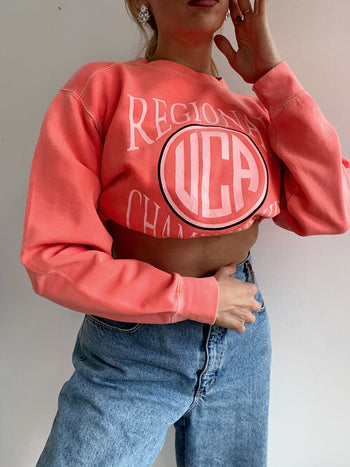 Pull vintage américain corail S