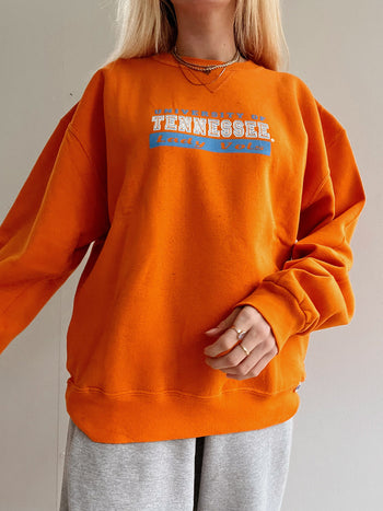 Pull vintage américain orange Clair L