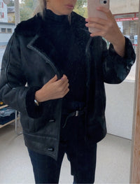 Manteau mouton retourné noir S/M
