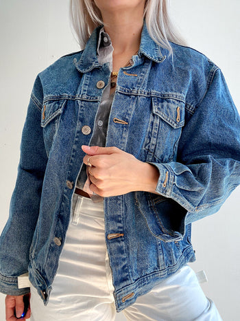 Veste en jeans vintage bleue L