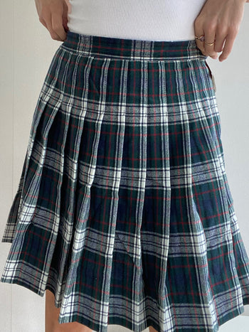 Green Scottish wool skirt L