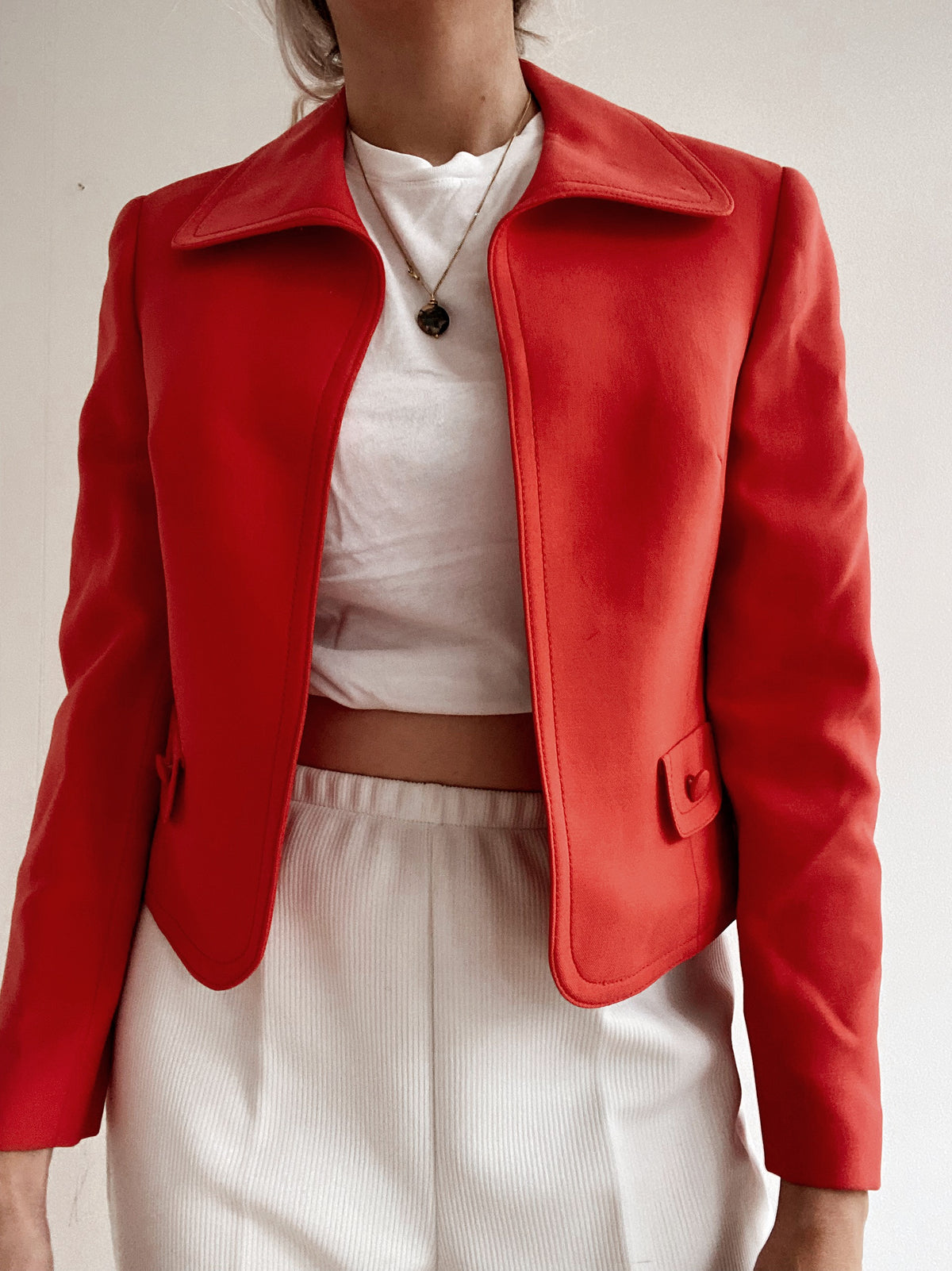 Veste vintage rouge  courte  M