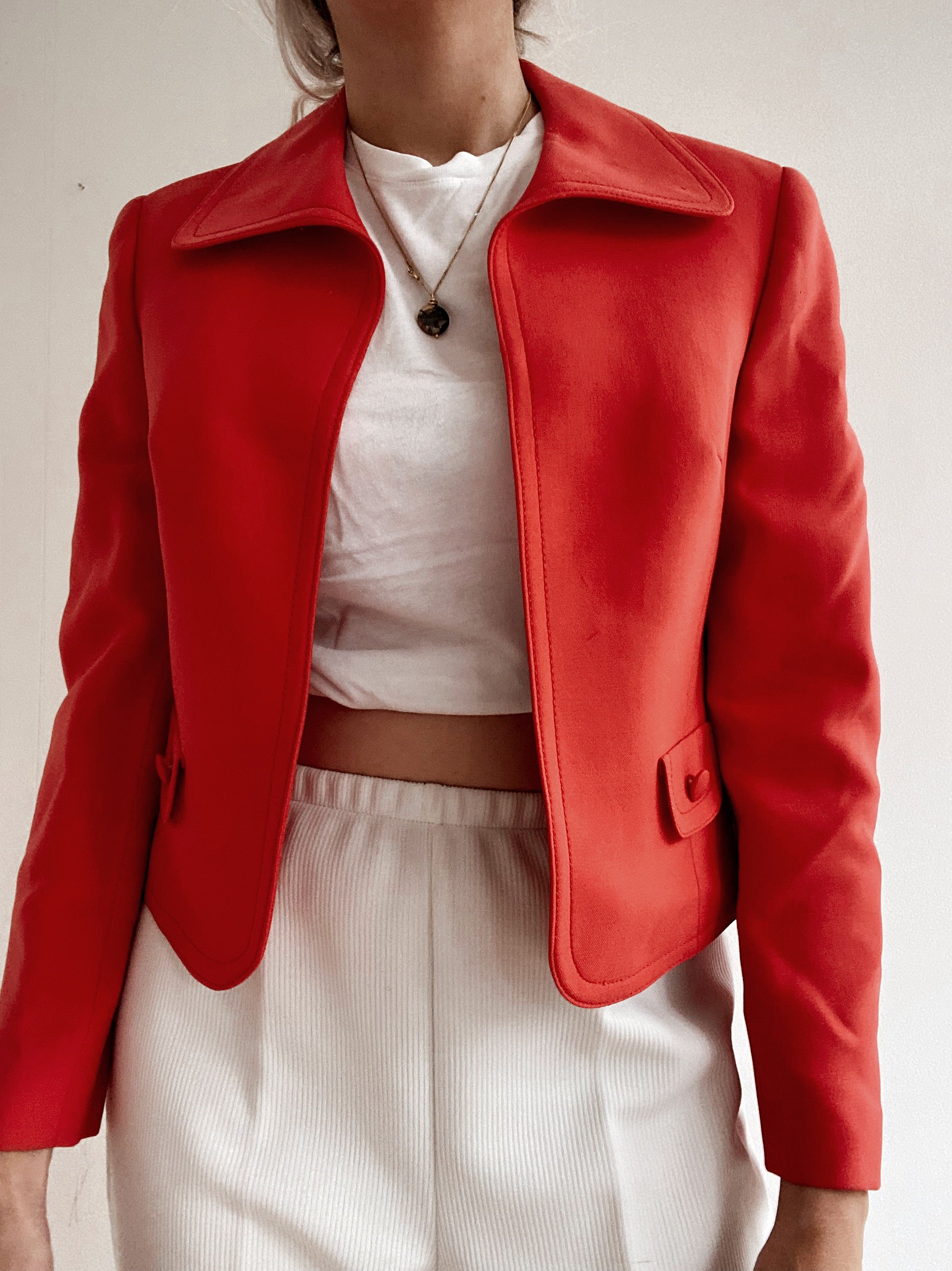 Veste vintage rouge  courte  M