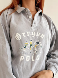 Hellgrauer Vintage-Pullover L