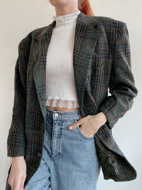 Veste blazer vintage en laine gris/khaki  XL