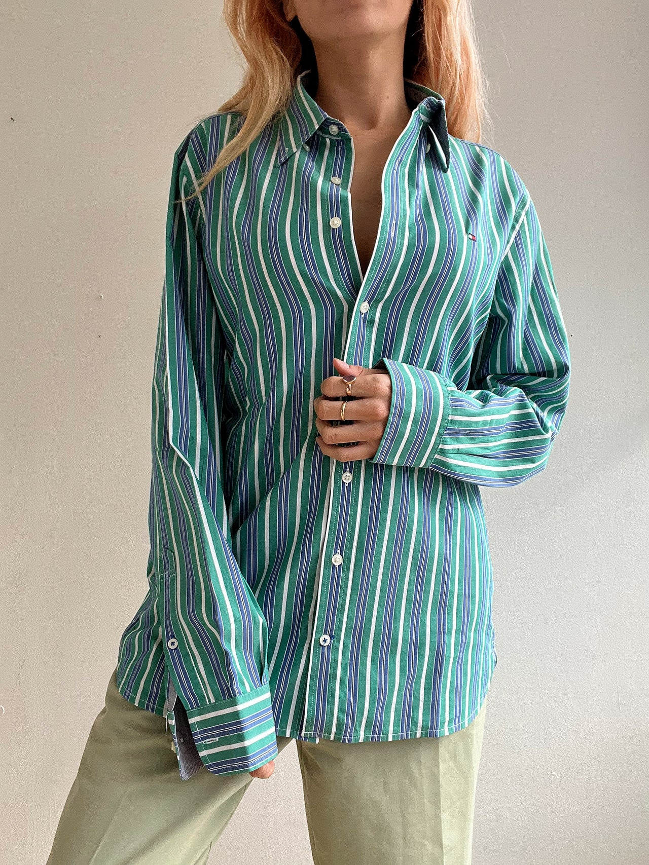 Chemise vintage verte Tommy Hilfiger M