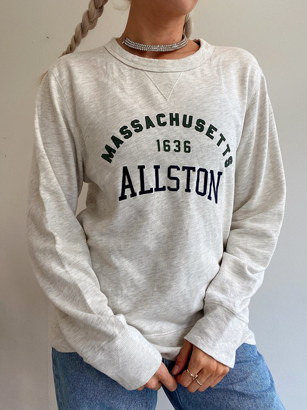 Pull vintage USA Gris Clair