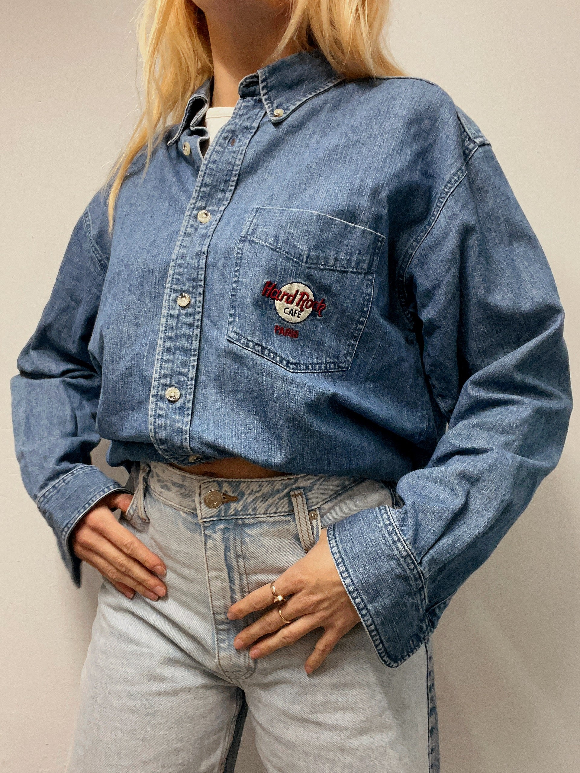 Chemise Vintage en jeans Hard Rock Cafe Paris M