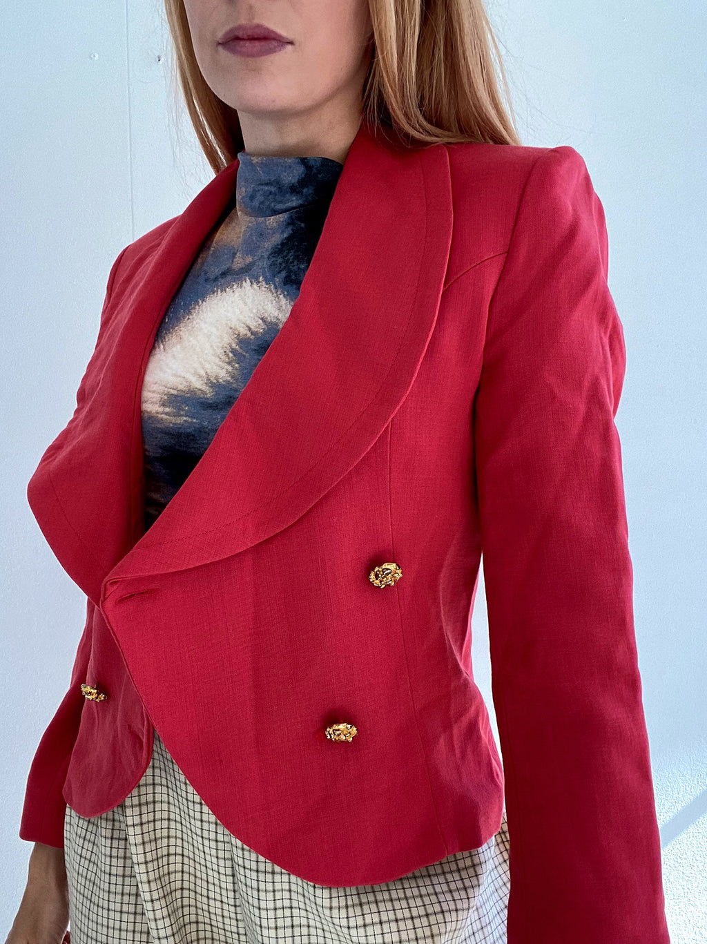 Veste Blazer vintage rose et dorée  S