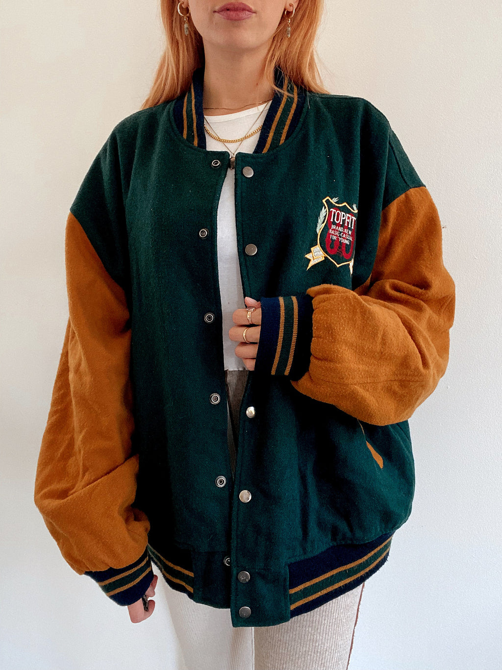 Vintage braune Wollbomberjacke XL 