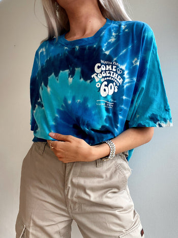 T-shirt bleu vintage tie and dye