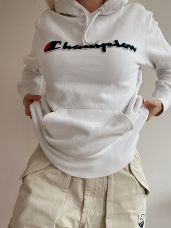 Pull blanc à capuche Champion M