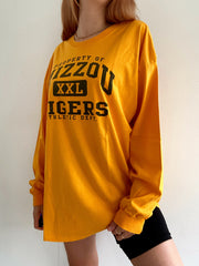 T-shirt vintage manches longues jaune USA XL