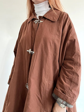 Trench coat vintage brun chocolat  M/L oversized