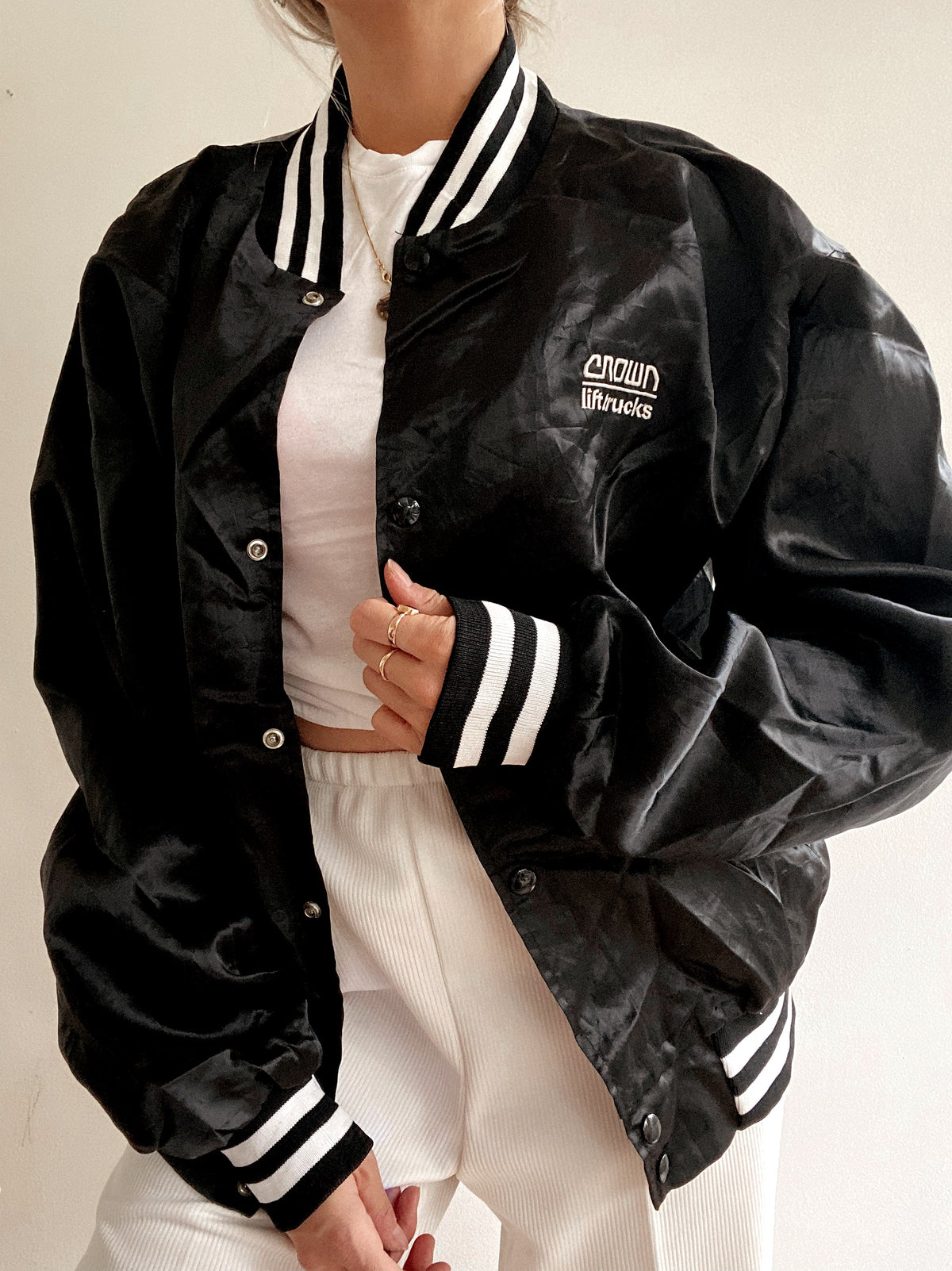USA Bomberjacke Schwarz Satin XL