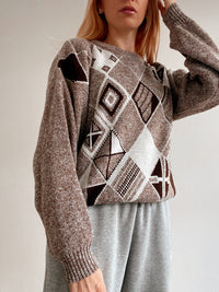 Vintage beige Strickpullover XL