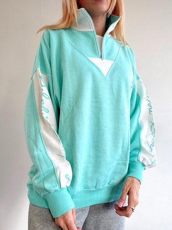 Pull vintage vert d’eau  M