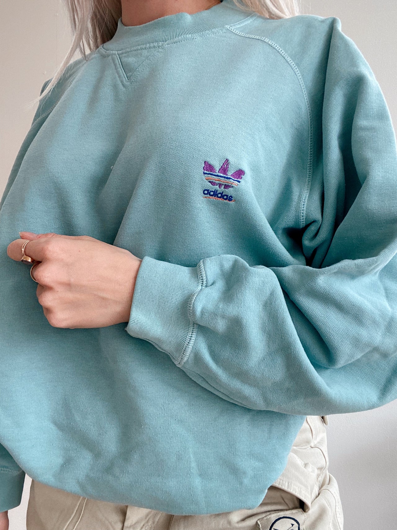 Pull vert d'eau vintage Adidas  M