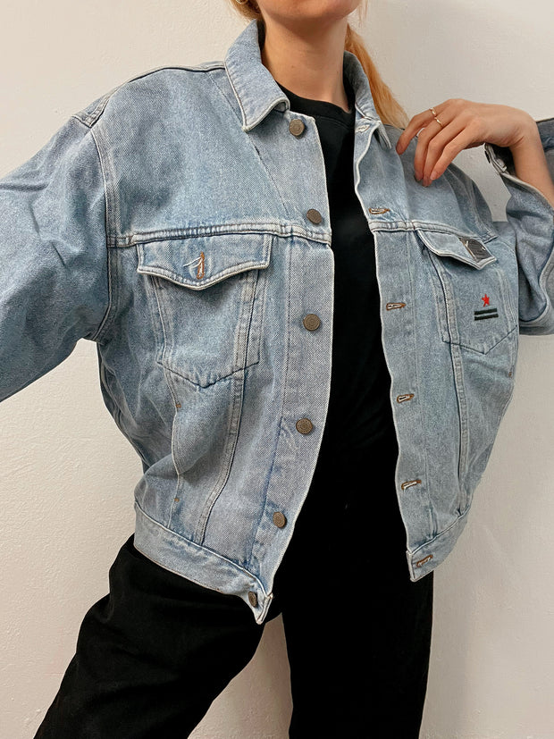 Veste en jeans vintage bleue claire USA M