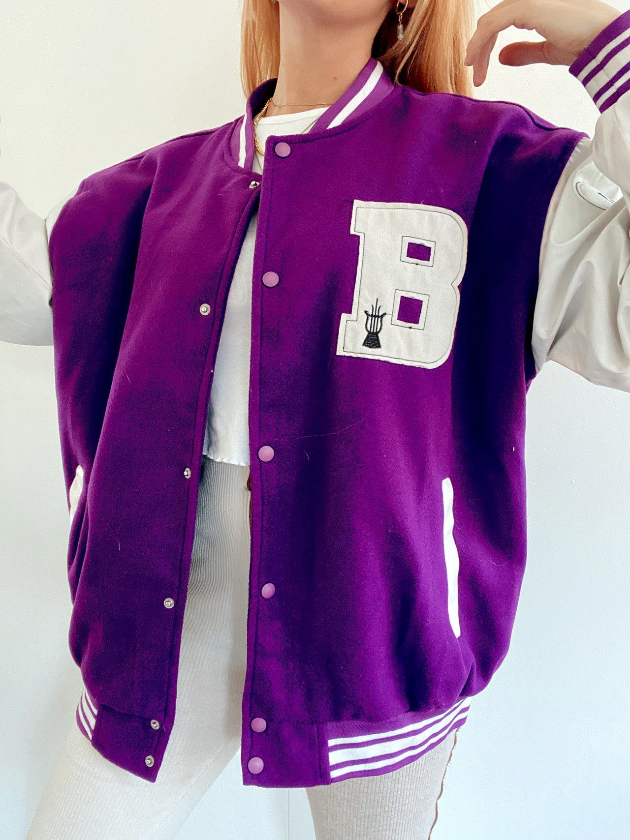 Veste bomber vintage violette XL