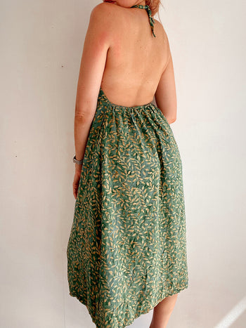 Robe vintage dos nu verte M