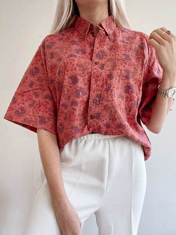 Chemise Vintage 80/90s rose à fleurs