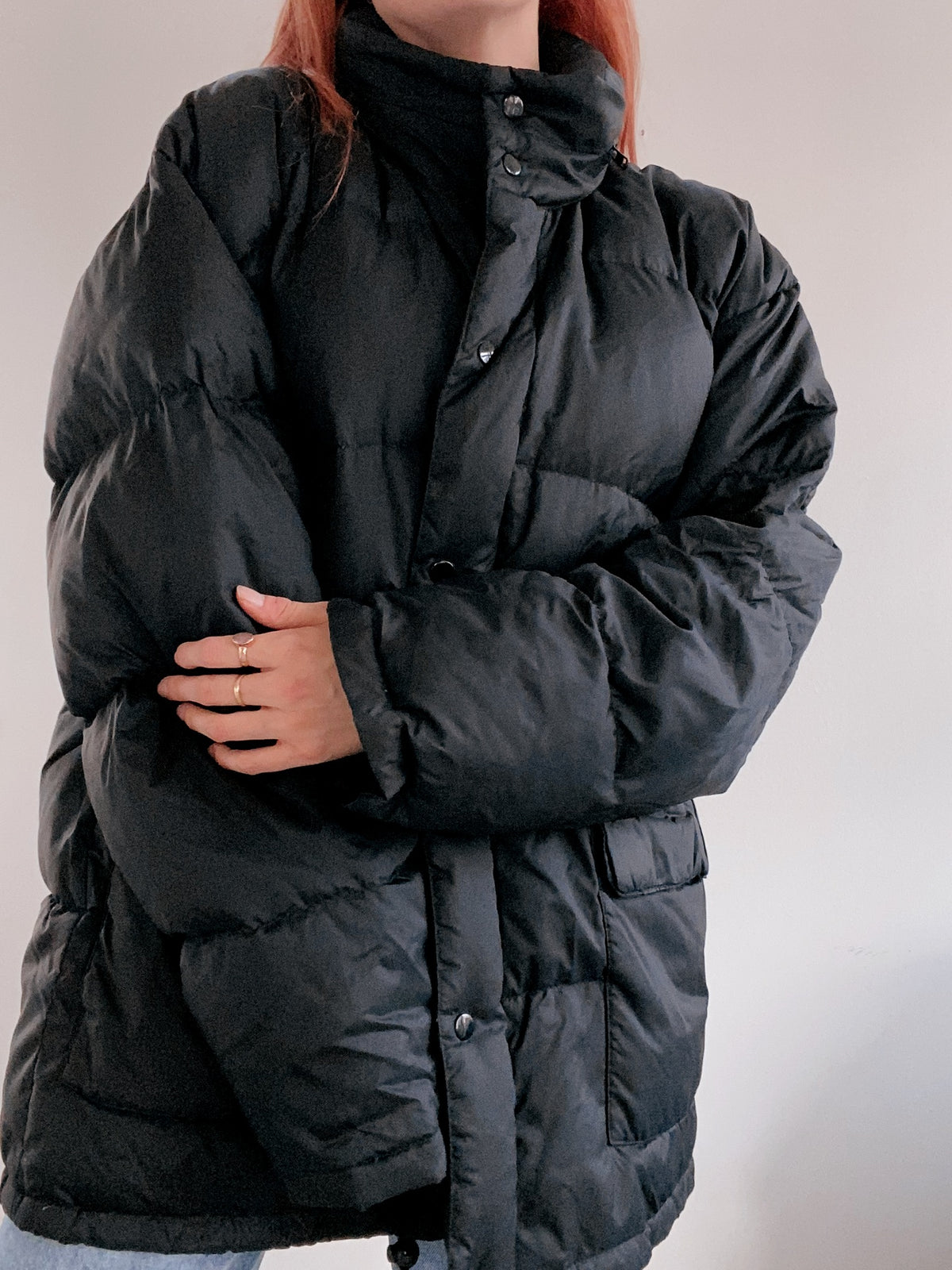 Veste doudoune vintage en plume noire  L