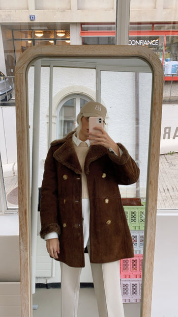 Manteau brun mouton retourné S/M