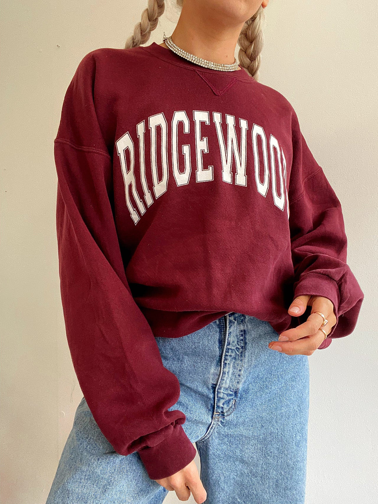 Pull vintage USA Bordeaux Ridgewood  XL