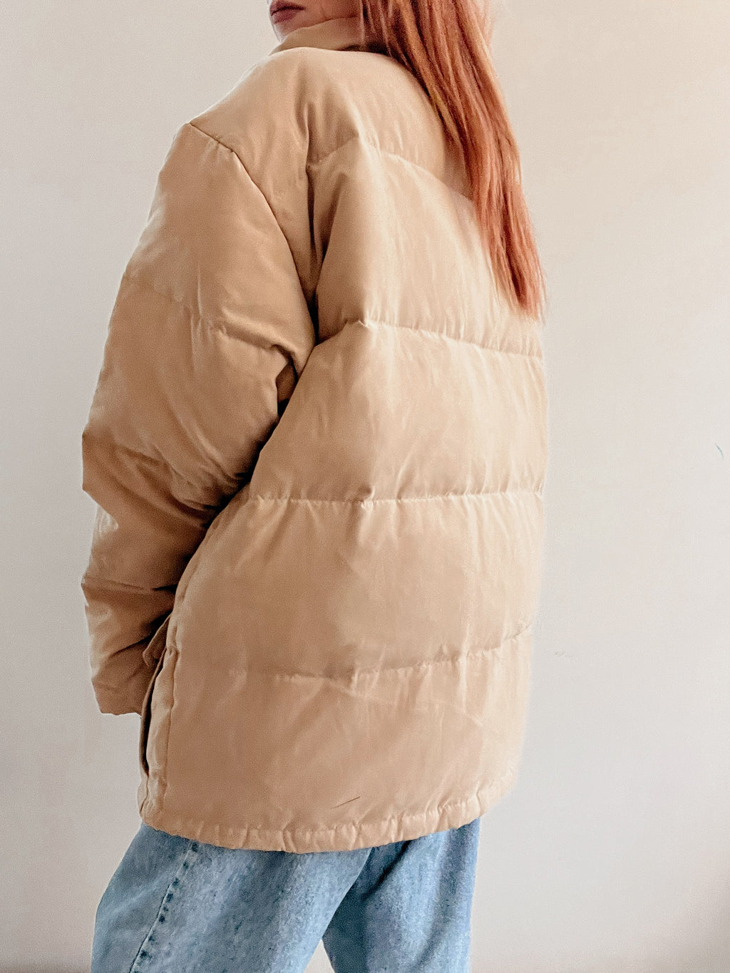 Doudoune vintage beige plume d’oie XL