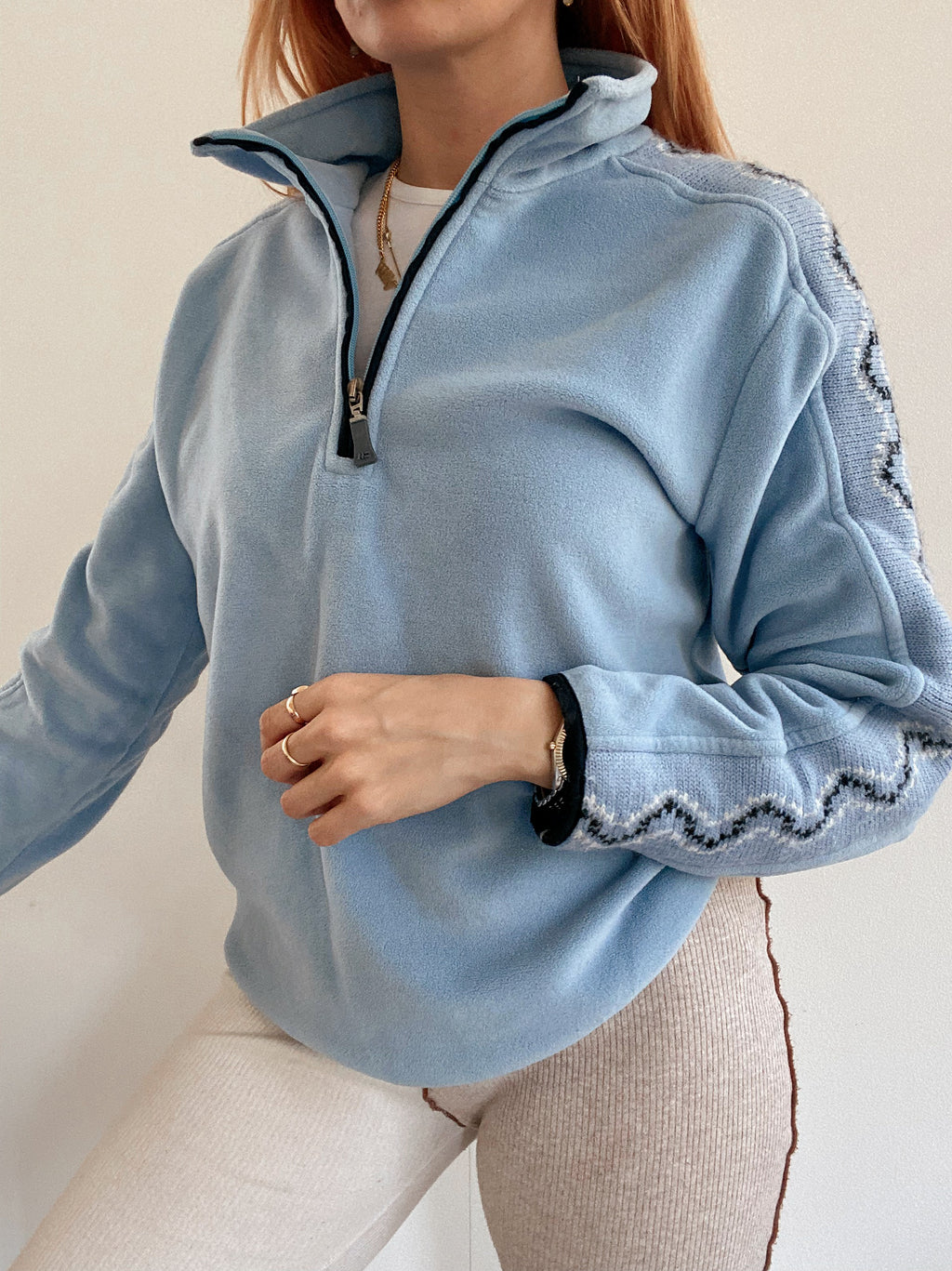 Hellblauer Vintage-Fleece S
