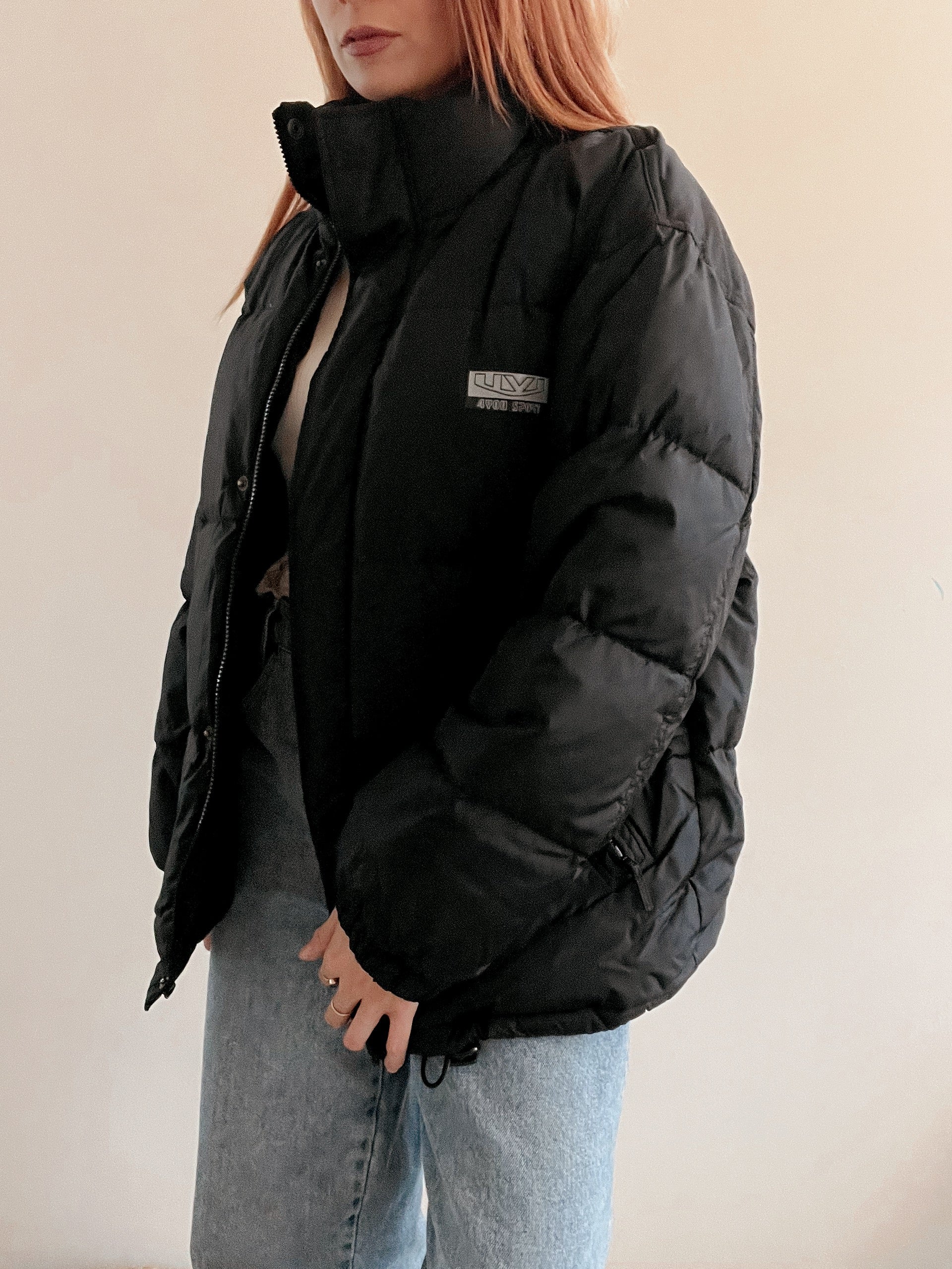 Doudoune vintage noire plume d’oie L