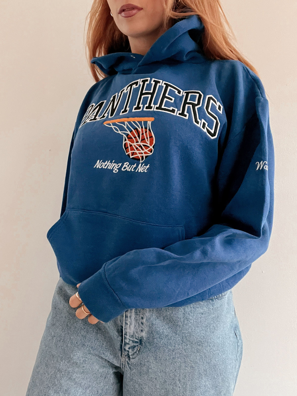 White and blue jacket with orange collar Adidas XL
