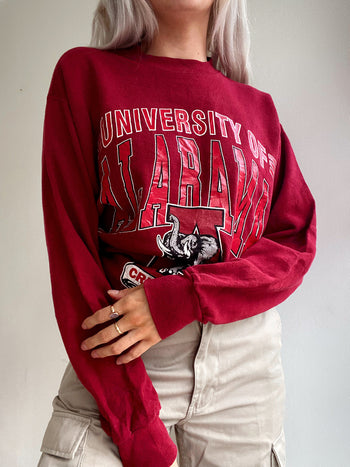 Pull vintage USA rouge/bordeaux L