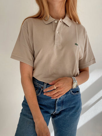 Beiges Kurzarm-Poloshirt Lacoste L