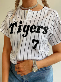 Sporttrikot - weißes und schwarzes T-Shirt Tigers XS