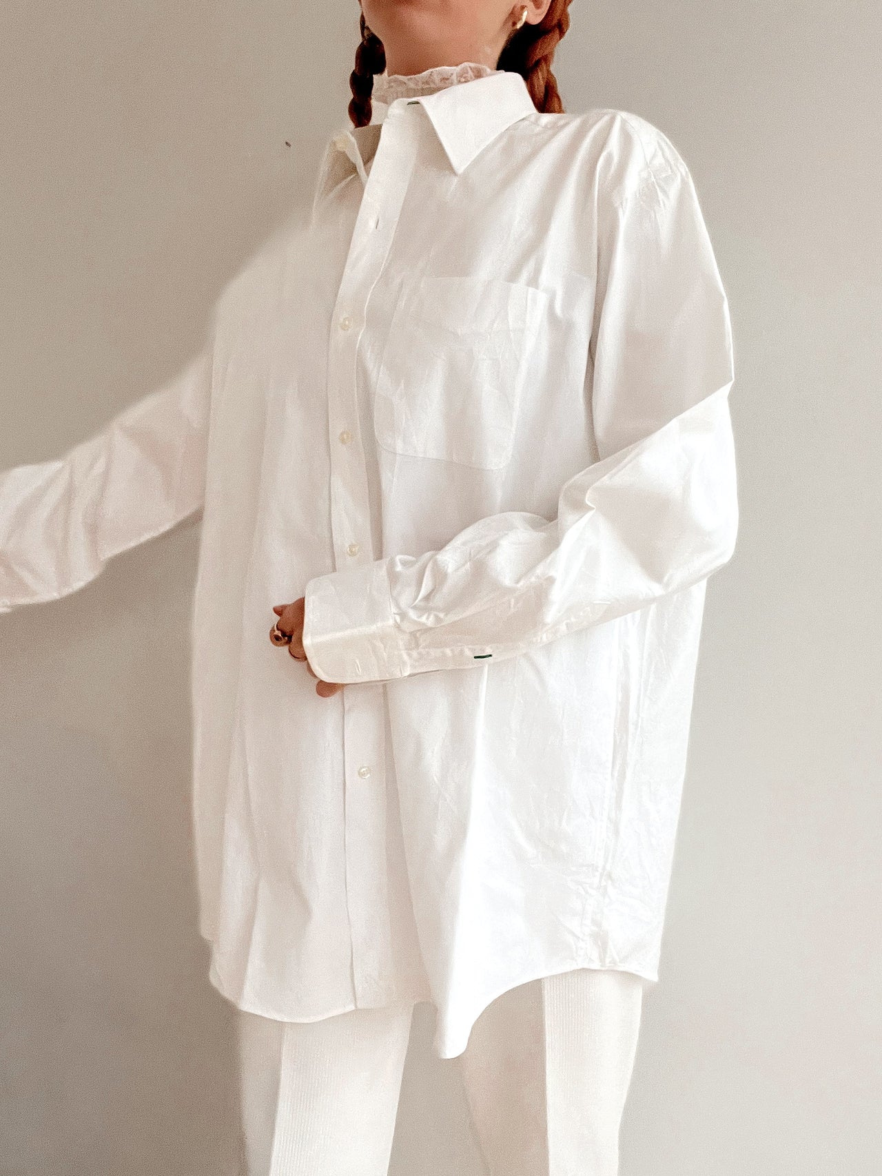 Chemise Vintage 80/90s blanche en coton XL