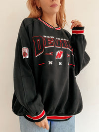 Pull vintage américain noir et rouge Lee XXL