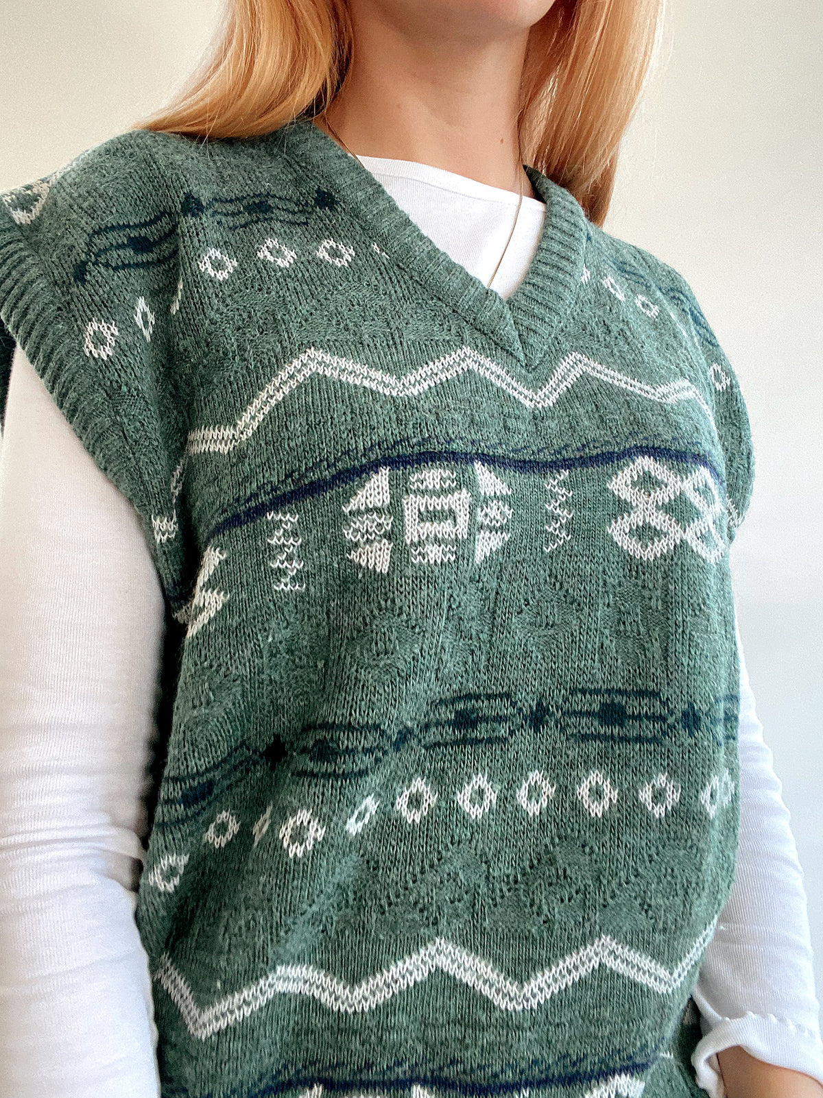 Gilet vintage sans manche vert foncé