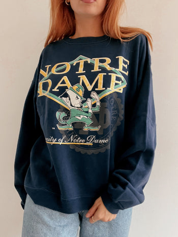 Pull vintage américain bleu foncé XXL