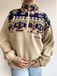 Vintage beige gemustertes Fleece