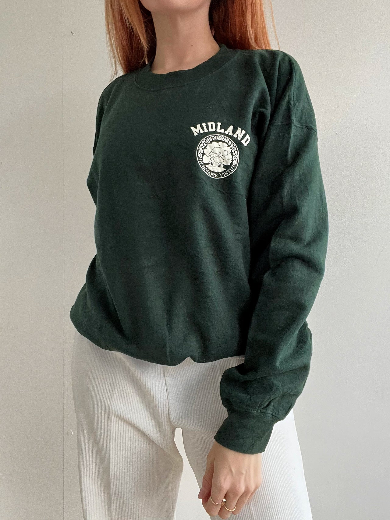 Pull vintage américain vert foncé L