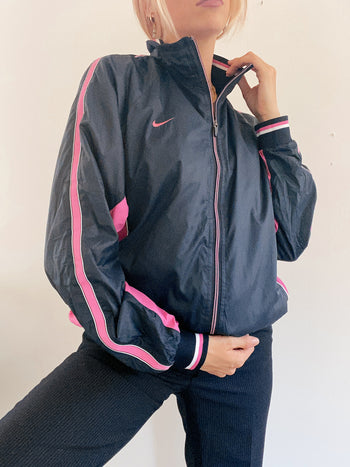 Veste jogging imperméable Nike bleue et rose L