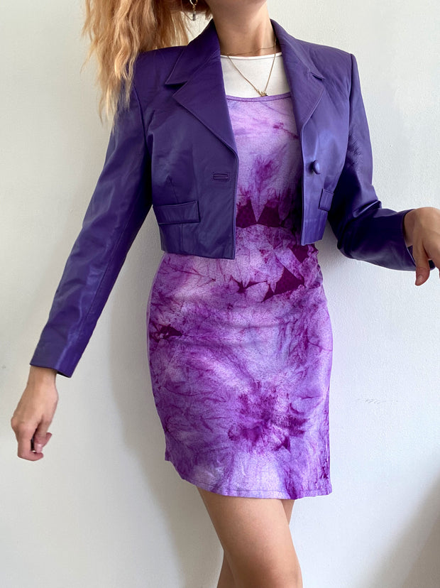 Robe vintage violette transparente Y2K s/m