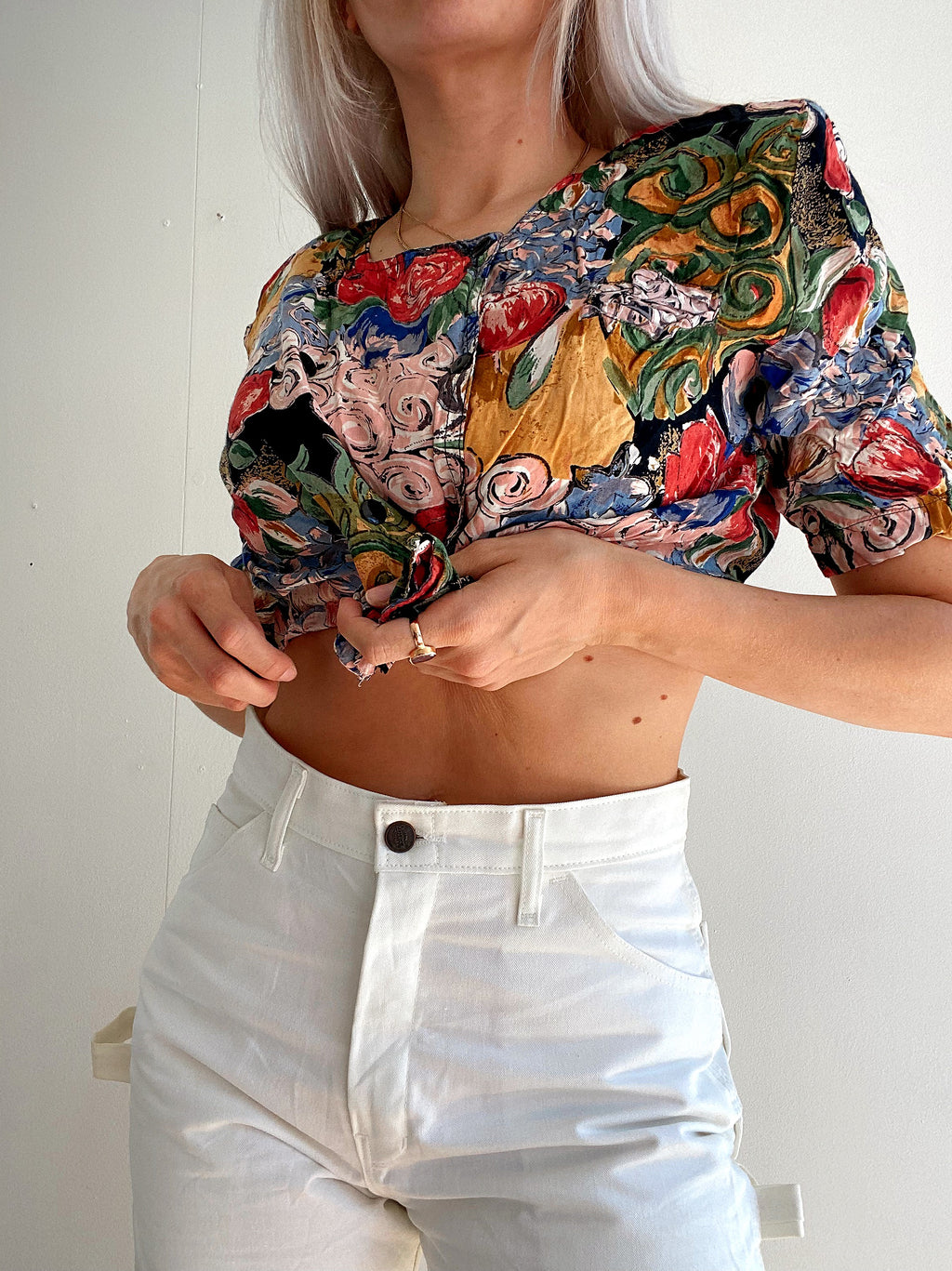 Chemise Vintage 80/90s à motifs (boutons de côté)