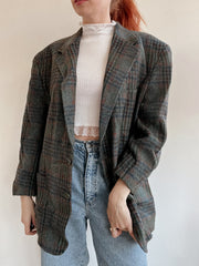 Veste blazer vintage en laine gris/khaki  XL
