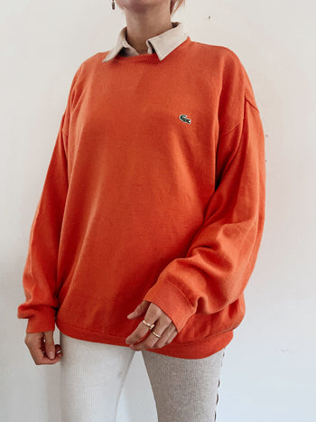 Pull en maille orange Lacoste XXL