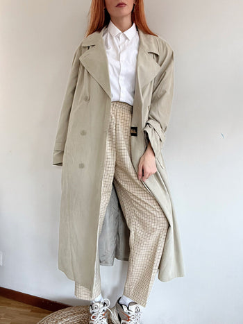 Trench coat vintage beige tout doux M oversized