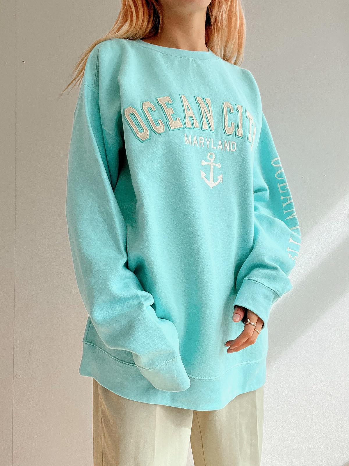 White and blue jacket with orange collar Adidas XL