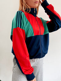 Jacket vintage bleue foncée et verte Adidas  XL